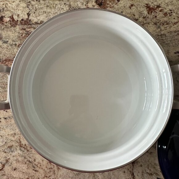 Vintage Sanko Ware Kikyo Porcelain Clad Steel Enamelware Lidded Pot Cookware NEW - Picture 5 of 7